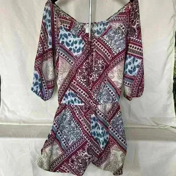 Soulmate women’s large multicolored romper elastic stretch waist machine wash - Picture 1 of 8